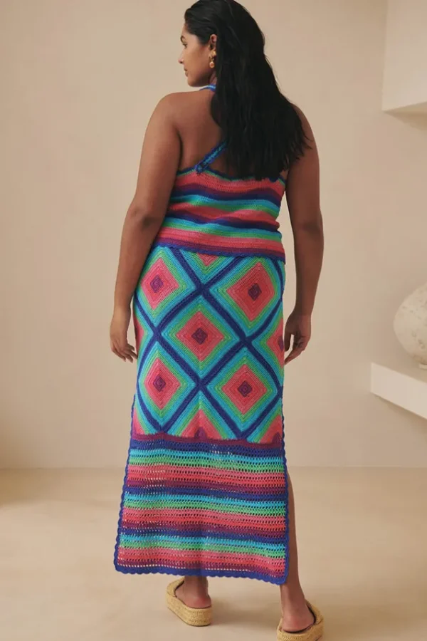 Multi Audrey Crochet Midi Skirt Online