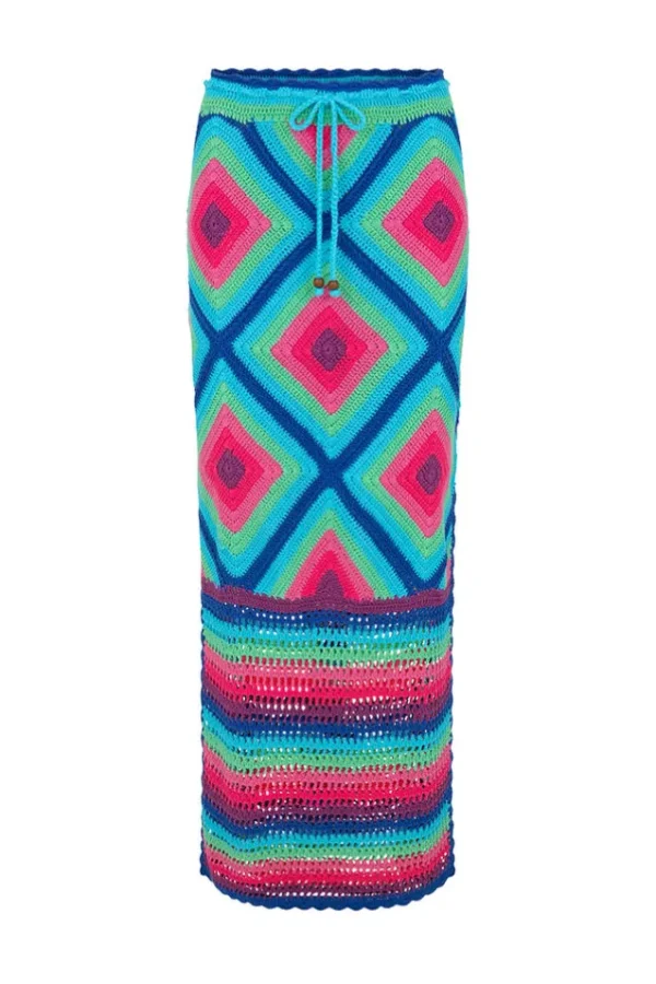 Multi Audrey Crochet Midi Skirt Cheap