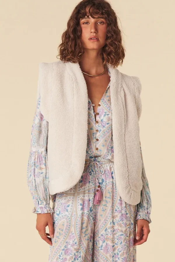 Tan Belladonna Reversible Shearling Vest Outlet