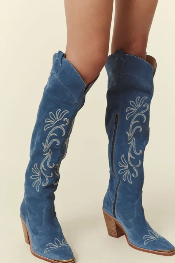 Denim Cabana Knee High Boot Shop