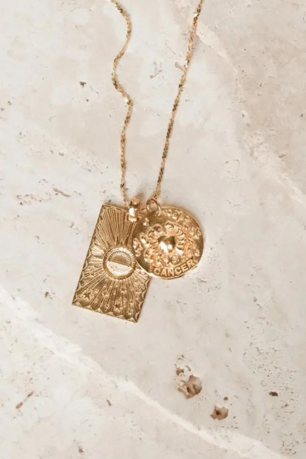 Gold Cancer Stargazer Zodiac Necklace Sale