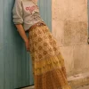 Champagne Chateau Maxi Skirt Cheap
