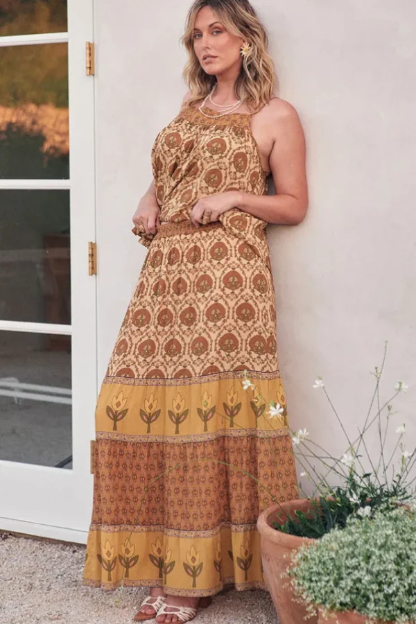 Champagne Chateau Maxi Skirt Outlet