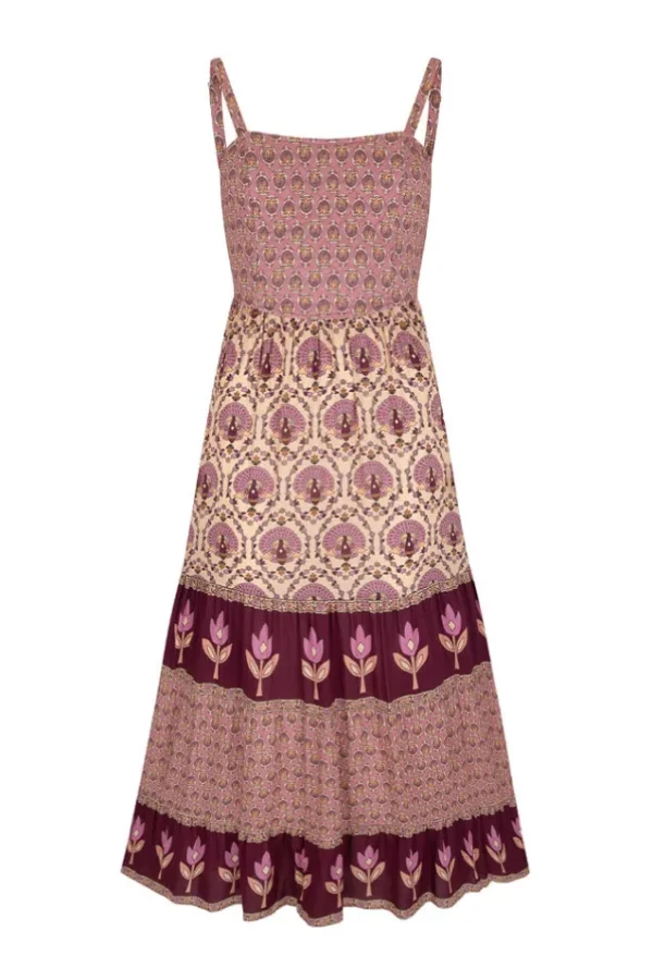 Grape Chateau Quilted Strappy Maxi Dress Clearance