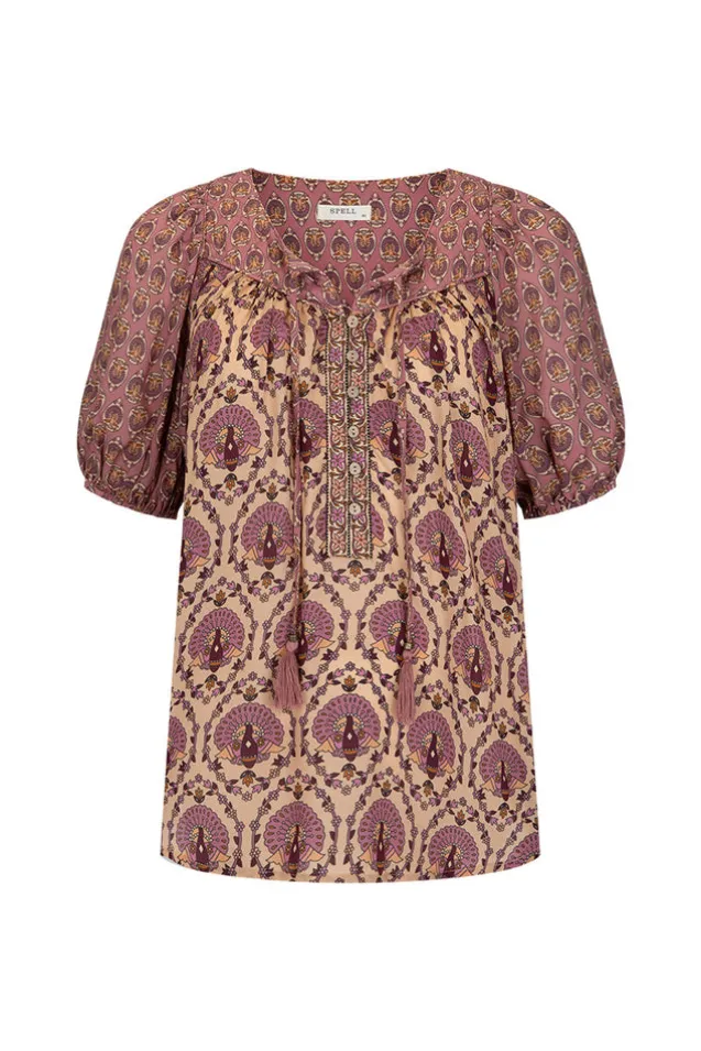 chateau_short_sleeve_blou_5.webp Grape Chateau Short Sleeve Blouse Best Sale