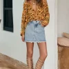 Vintage Blue Classic Denim Mini Skirt Online