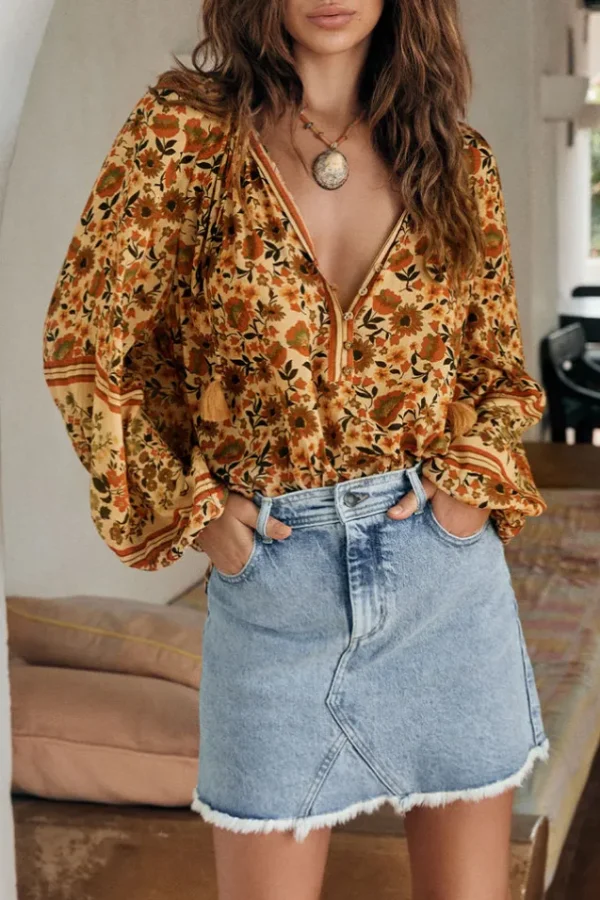 Vintage Blue Classic Denim Mini Skirt Online