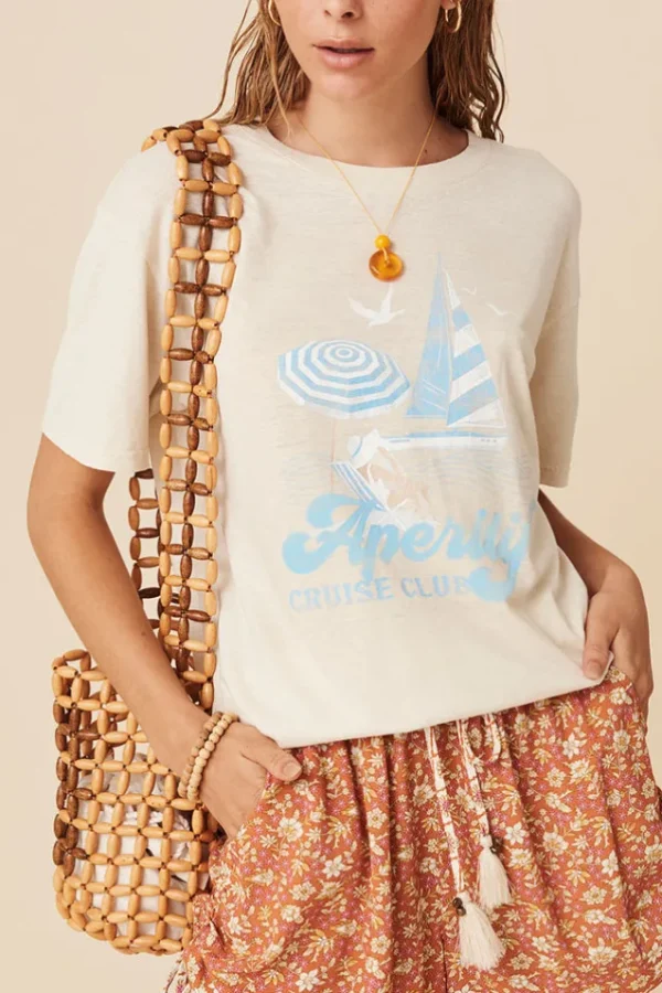 Antique White Cruise Club Tee Flash Sale