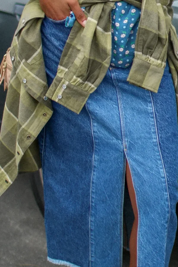Patchwork Daisy Denim Skirt Sale