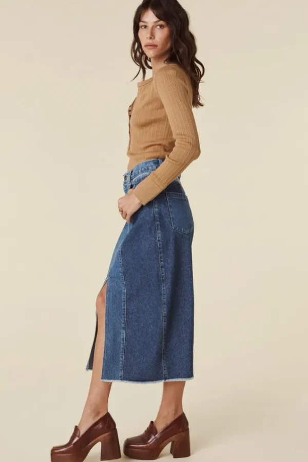Patchwork Daisy Denim Skirt Outlet