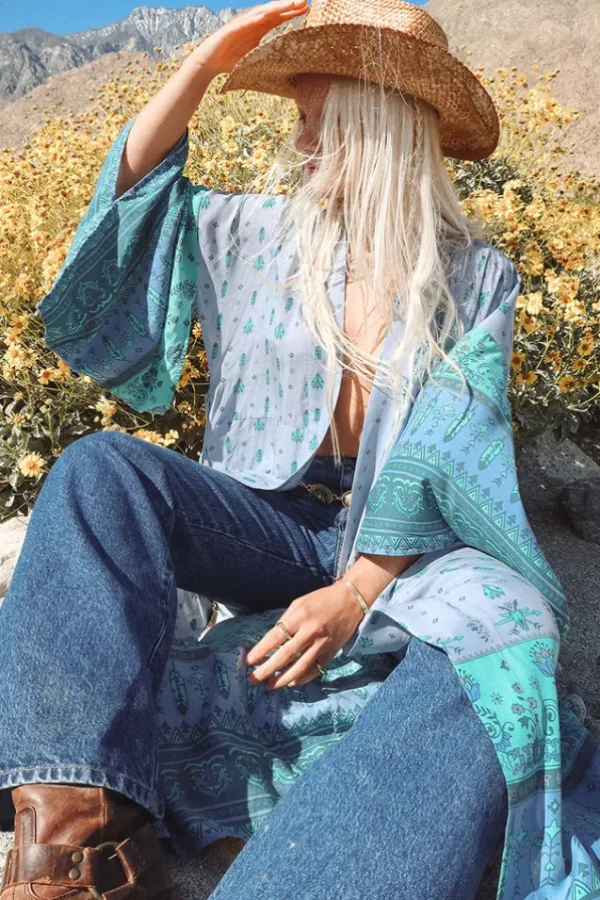 Turquoise Dawn Desert Wanderer Maxi Robe Cheap