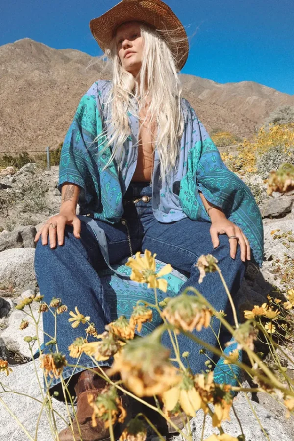 Turquoise Dawn Desert Wanderer Maxi Robe Outlet
