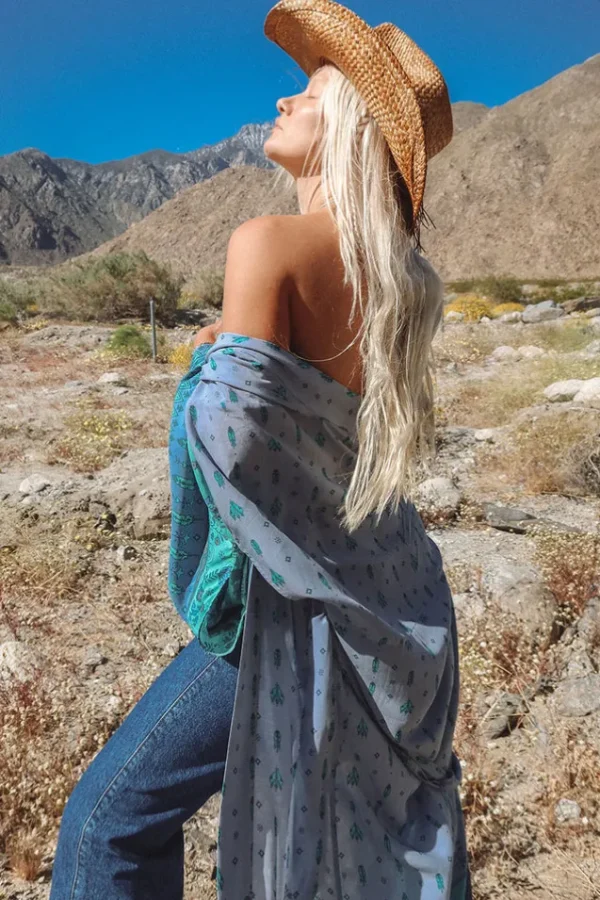 Turquoise Dawn Desert Wanderer Maxi Robe Cheap