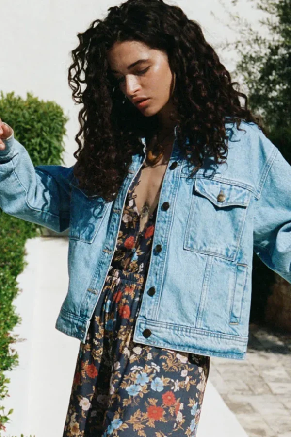 Sun Washed Blue Eve Denim Jacket Cheap