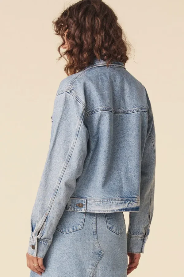 Sun Washed Blue Eve Denim Jacket Flash Sale