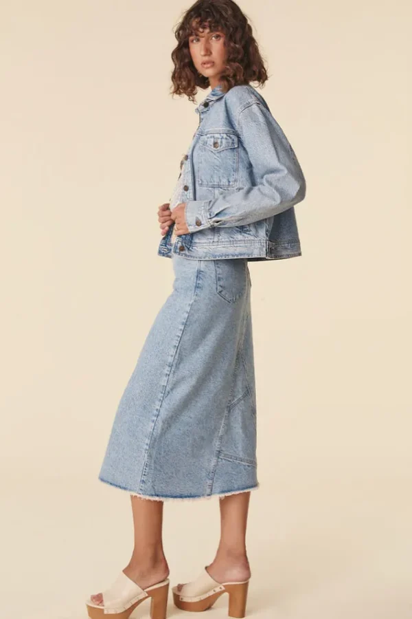 Sun Washed Blue Eve Denim Skirt Fashion