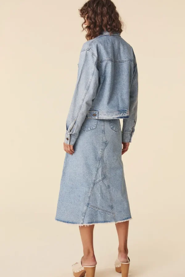 Sun Washed Blue Eve Denim Skirt Fashion