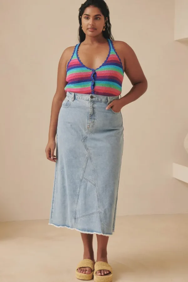 Sun Washed Blue Eve Denim Skirt Store