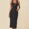 Vintage Black Eve Denim Sweetheart Midi Dress Online