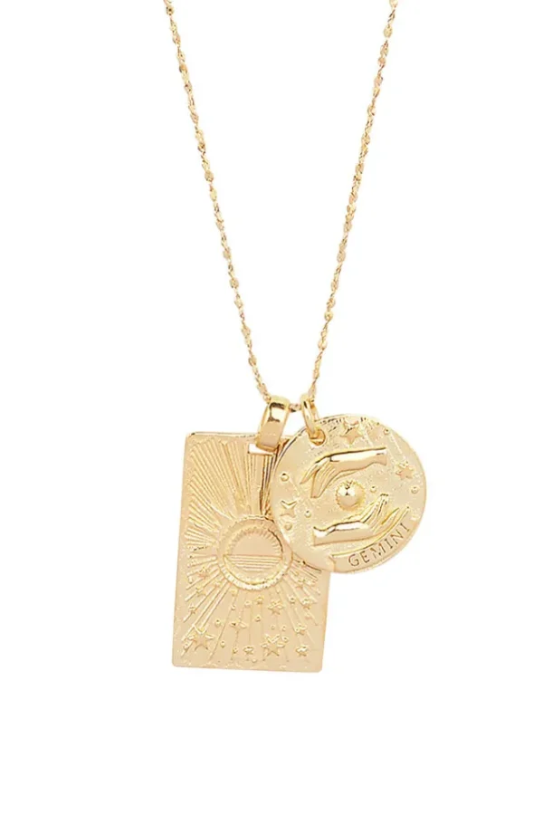 Gold Gemini Stargazer Zodiac Necklace Store