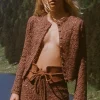 Chocolate Helena Crochet Lace Long Sleeve Top Shop