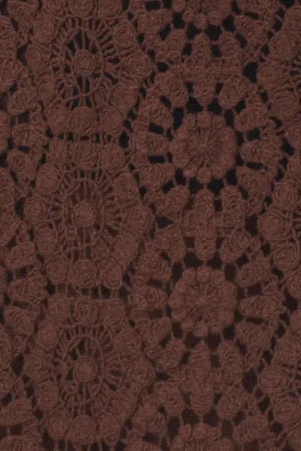 Chocolate Helena Crochet Lace Long Sleeve Top Shop