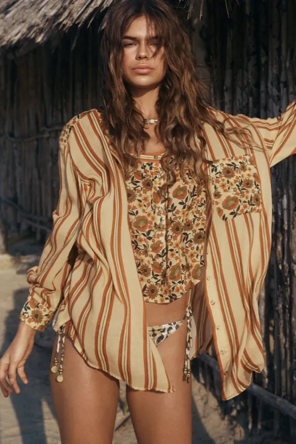Gold Impala Lily Shirt Dress Outlet