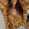 Gold Impala Lily Tie Blouse Online