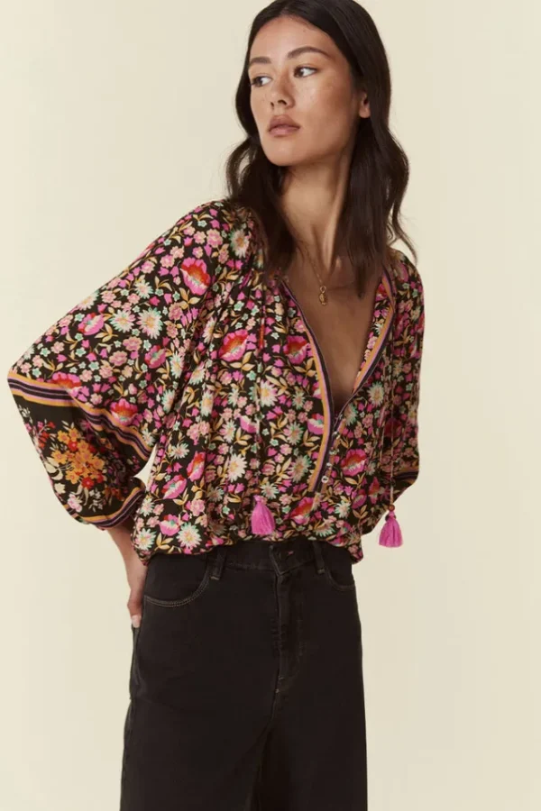 Night Blossom Impala Lily Tie Blouse Shop
