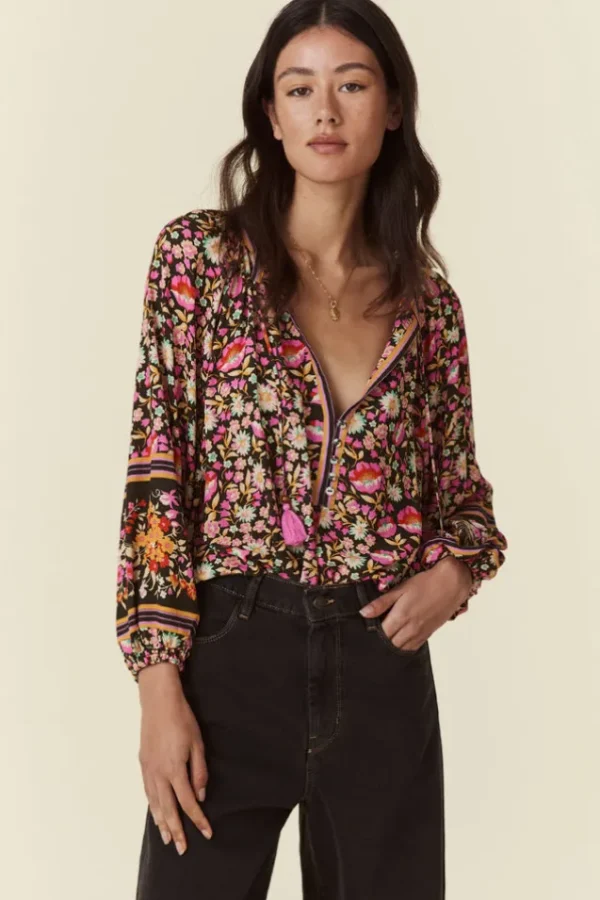Night Blossom Impala Lily Tie Blouse Shop