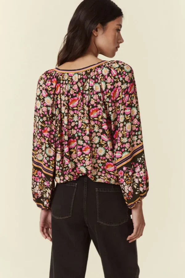 Night Blossom Impala Lily Tie Blouse Sale