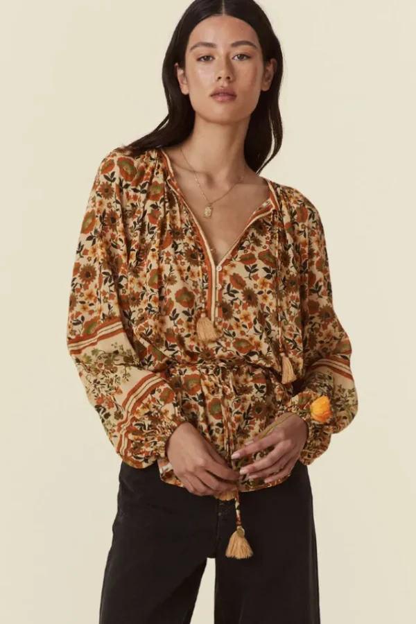 Gold Impala Lily Tie Blouse Online