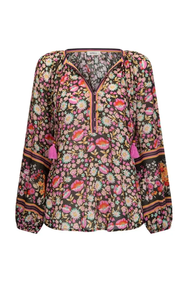 Night Blossom Impala Lily Tie Blouse Sale