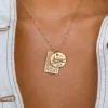 Gold Leo Stargazer Zodiac Necklace Fashion