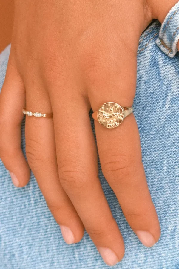 Gold Leo Stargazer Zodiac Ring New