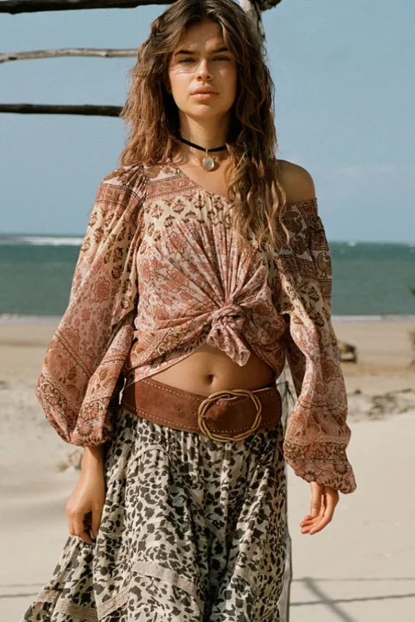 Mauve Lovers Beach Blouse New