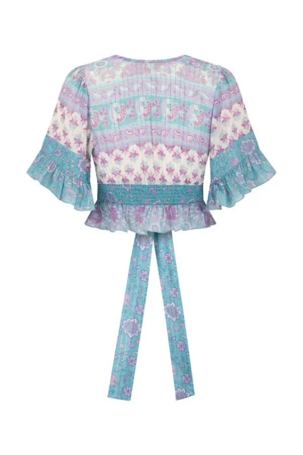 Paradise Lovers Beach Cropped Blouse Flash Sale