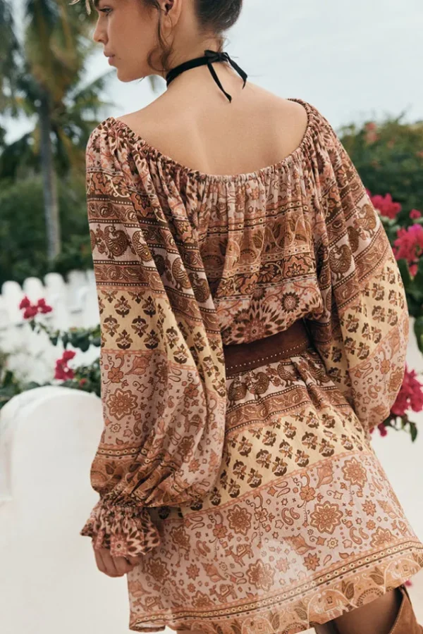 Mauve Lovers Beach Tunic Dress Cheap