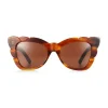 Havana Marilyn Thick Arm With Solid Brown Lens Sunglasses Best Sale