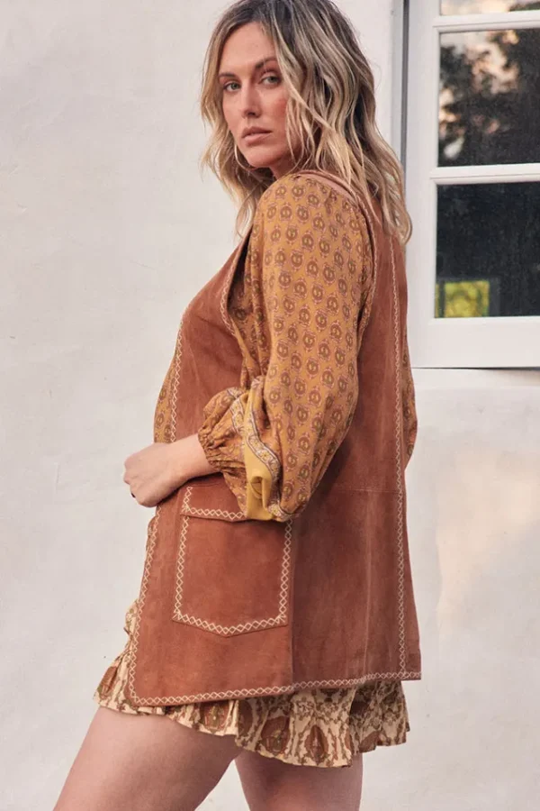 Tan Miller Suede Vest Cheap