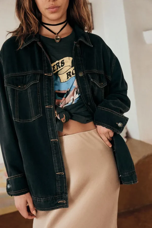 Vintage Black Muse Denim Jacket Hot
