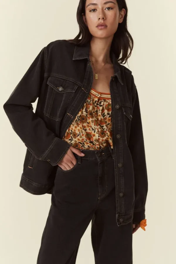 Vintage Black Muse Denim Jacket Hot