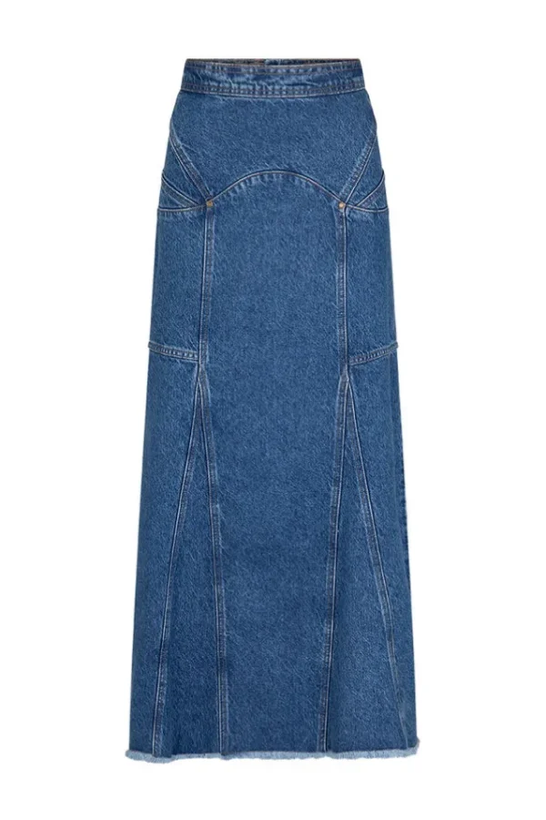 Inky Blue Muse Denim Maxi Skirt Outlet