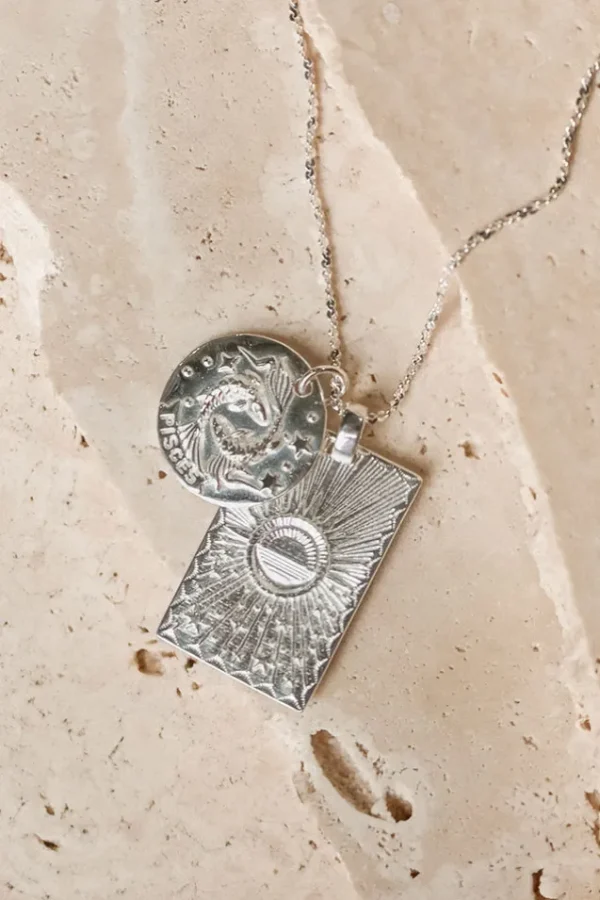 Silver Pisces Stargazer Zodiac Necklace Cheap