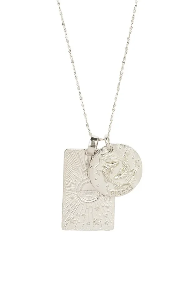 Silver Pisces Stargazer Zodiac Necklace Flash Sale