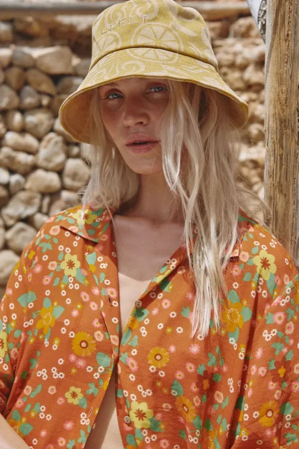 Mustard Pomelia Bucket Hat Cheap