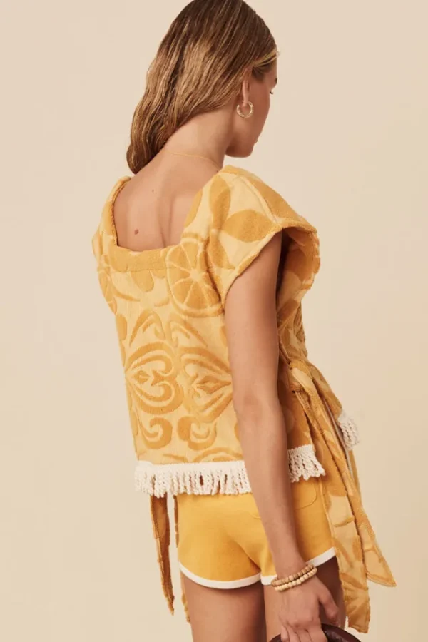 Mustard Pomelia Terry Throw Over Top Shop