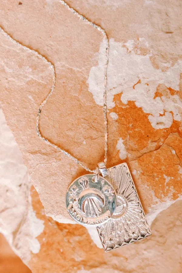 Silver Sagittarius Stargazer Zodiac Necklace Outlet