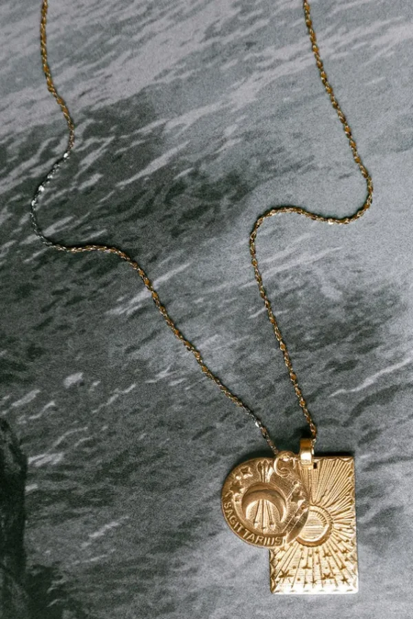 Gold Sagittarius Stargazer Zodiac Necklace Discount