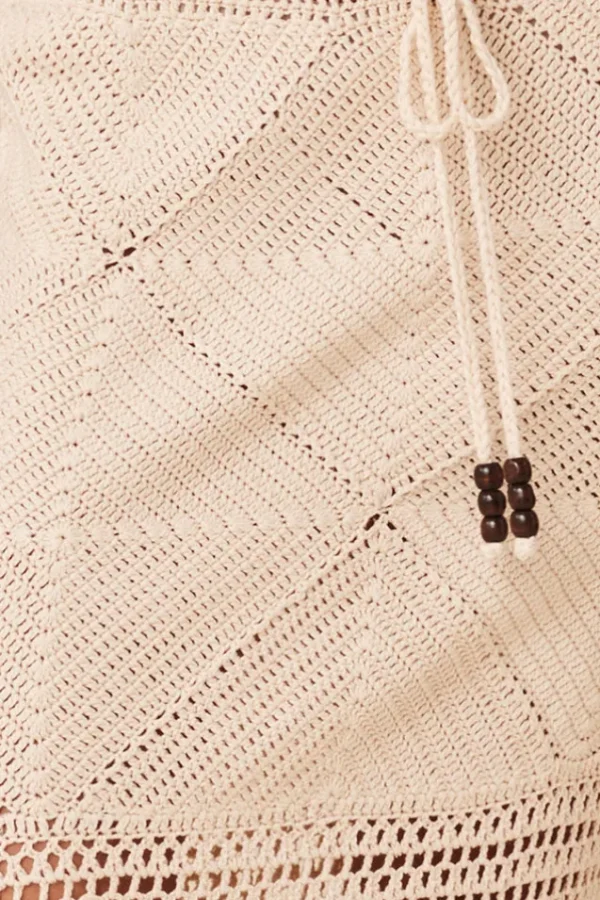 Natural Salina Crochet Midi Skirt Best